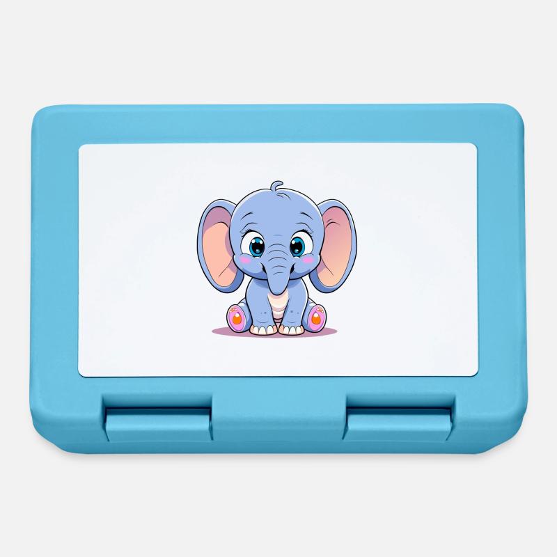 cute elephant - Lunchbox - sapphire blue