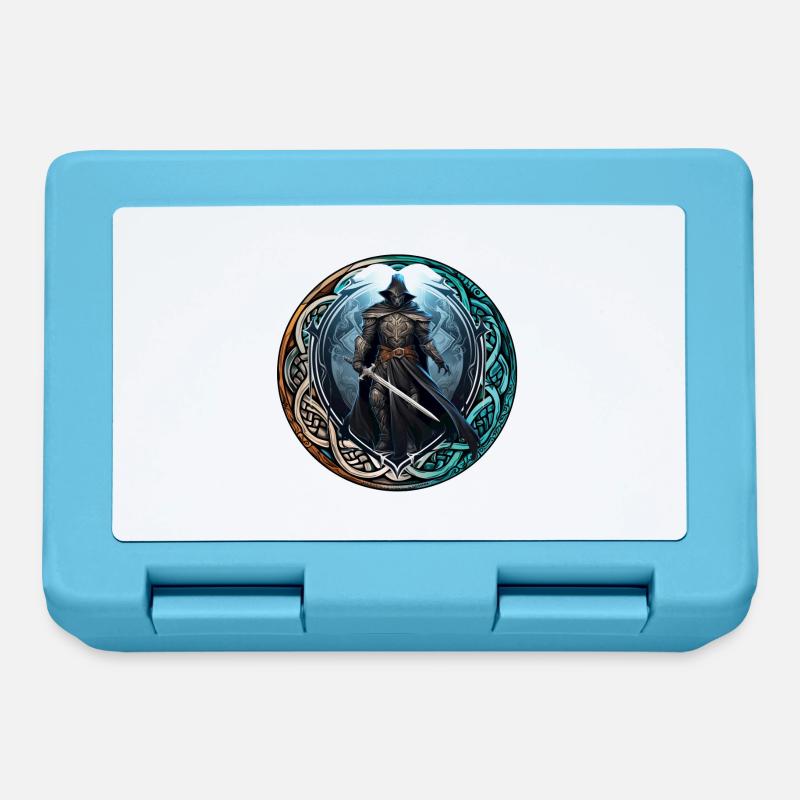 Guerrier celte - magicien à l'épée - rune celte - Boîte à goûter - bleu saphir