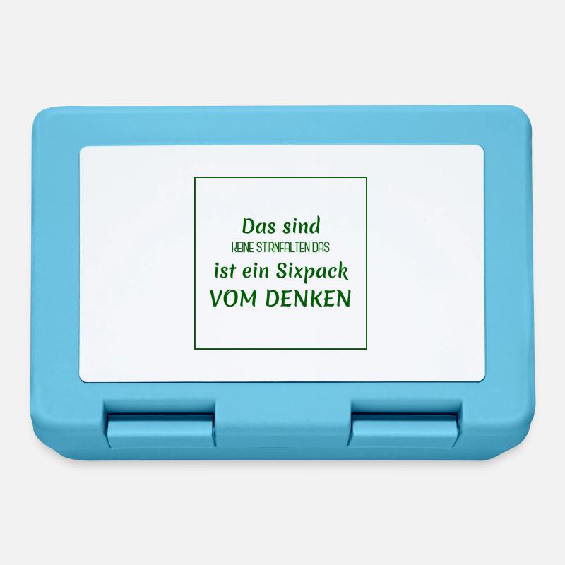Funny Sayings - Thinking vs. Six-Pack - Lunchbox - sapphire blue