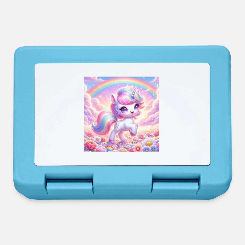 Licorne de dessin animé 2 - Boîte à goûter - bleu saphir
