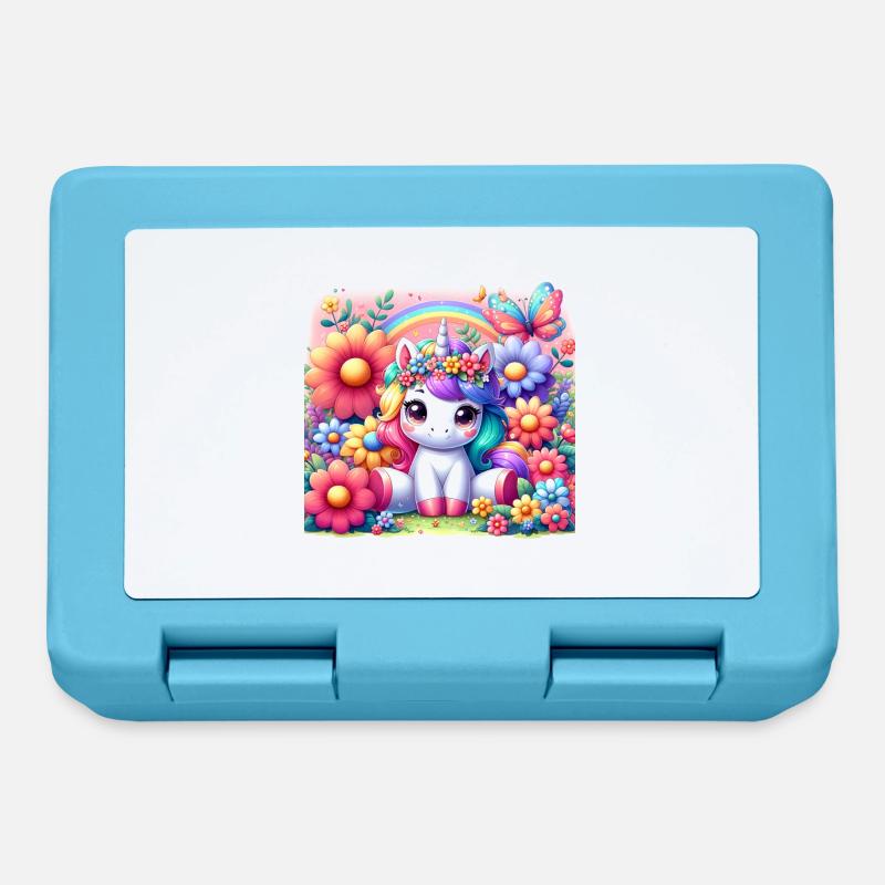 Licorne de dessin animé - Boîte à goûter - bleu saphir