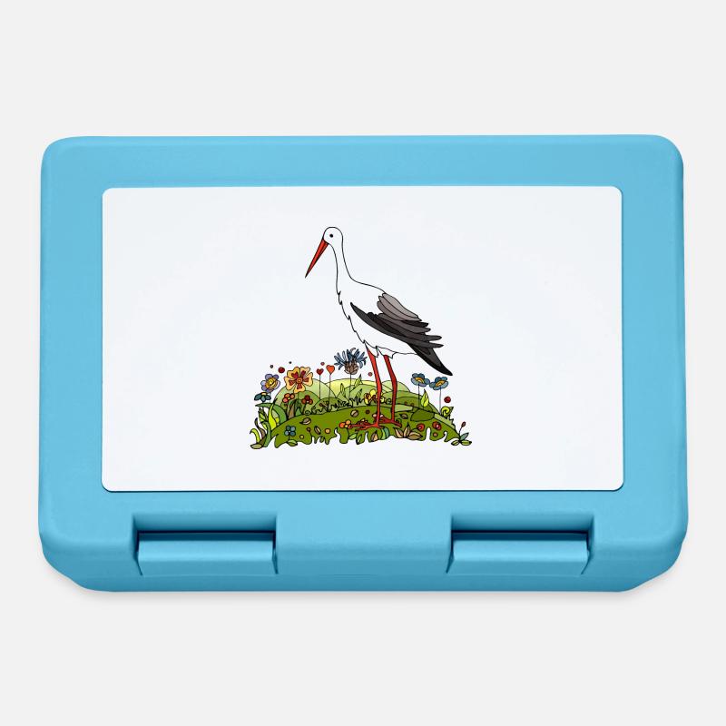 Oiseau cigogne - Boîte à goûter - bleu saphir