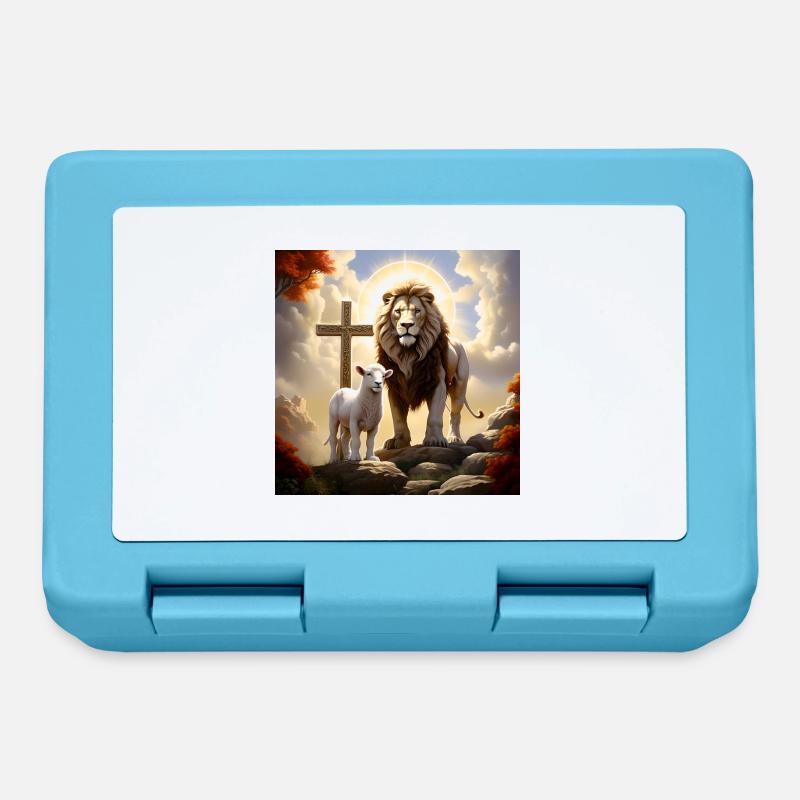 A strong Lion and a Lamb 2 - Lunchbox - sapphire blue