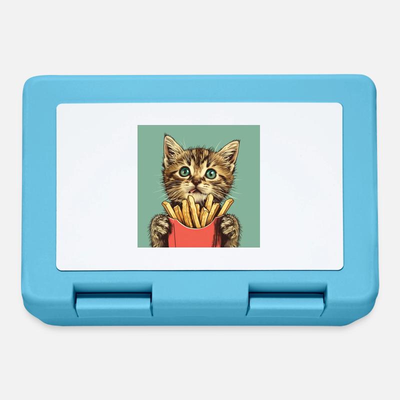Katze - Brotdose - Saphirblau