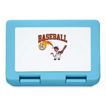 Baseball Is My Favorite Season Cartoon - Lunchbox - sapphire blue - Front