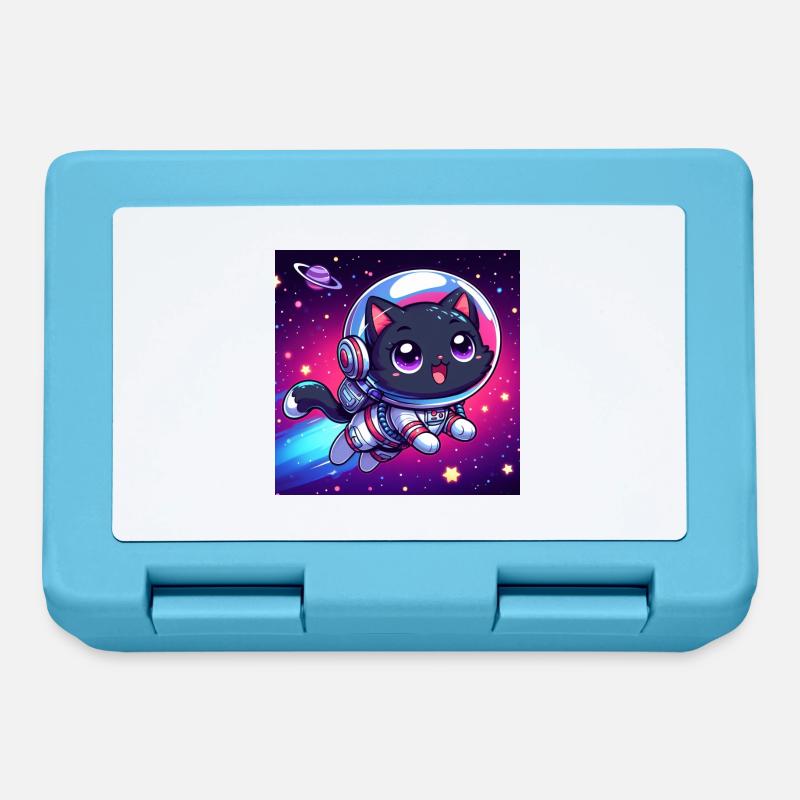 Space Kitty heureux dans l’espace - Boîte à goûter - bleu saphir