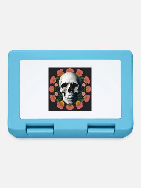 Flower-Skull - Brotdose - Saphirblau