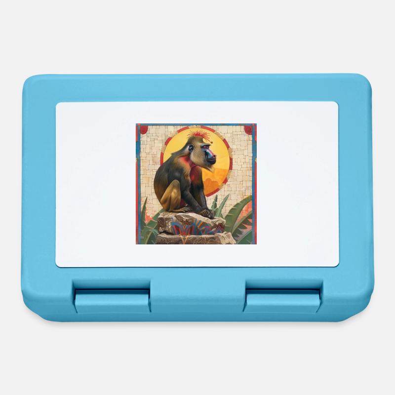 Aztec Mandrill - Lunchbox - sapphire blue