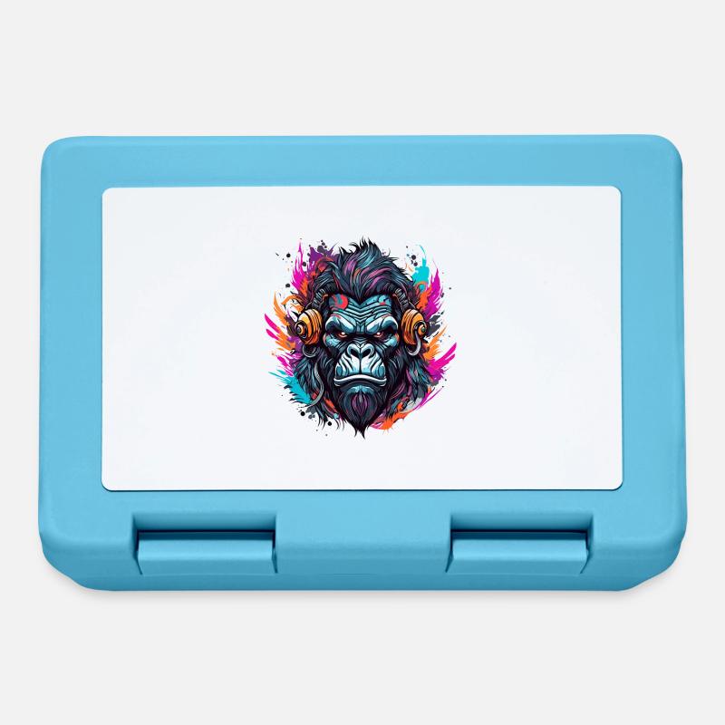 Tattoo / Tier / Kunst / cool / Comic / Gorilla - Brotdose - Saphirblau