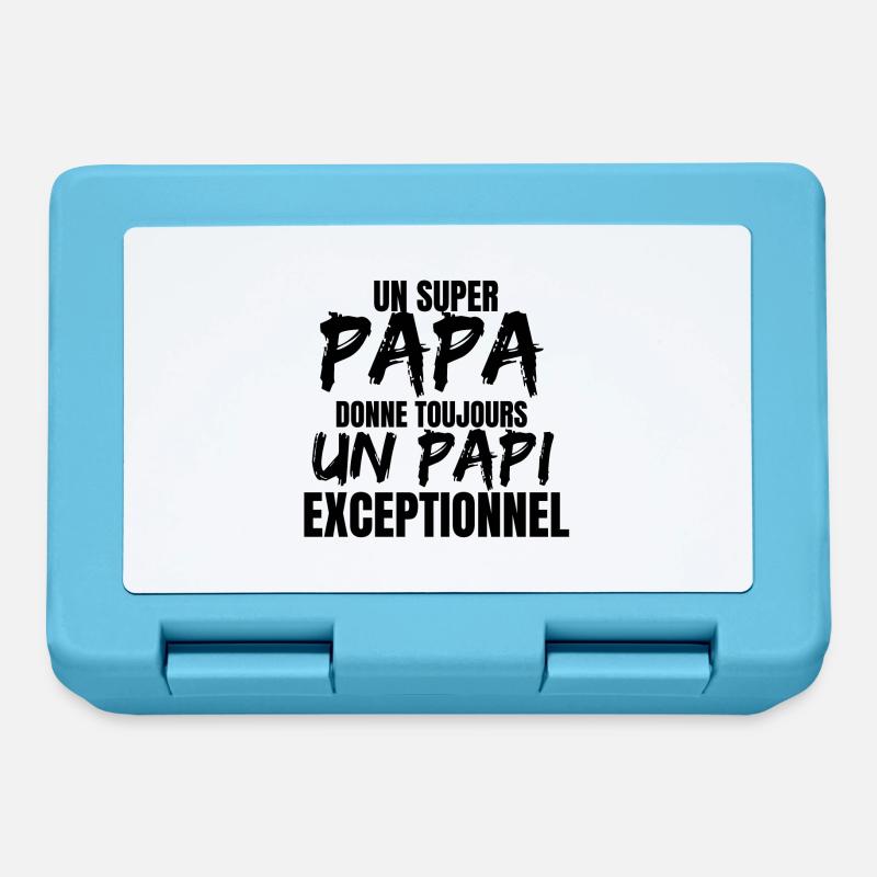 SUPER PAPA - Boîte à goûter - bleu saphir