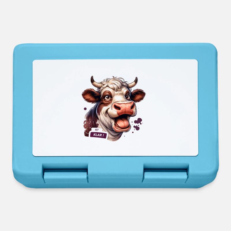 Vache drôle d’accord - Boîte à goûter - bleu saphir