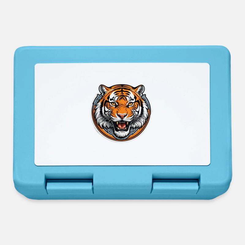 Dynamischer Tiger - Brotdose - Saphirblau