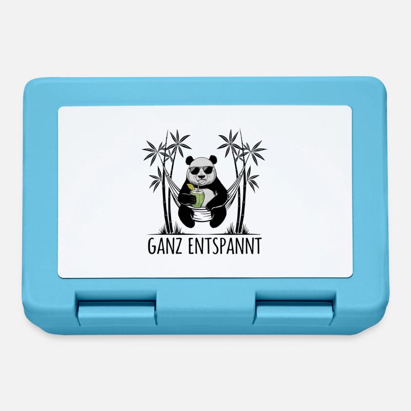 Panda - Completely relaxed - Lunchbox - sapphire blue