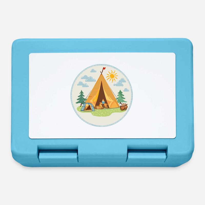 Camping TShirt - Brotdose - Saphirblau