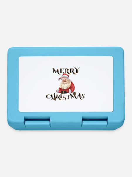 Santa Merry Christmas - Brotdose - Saphirblau