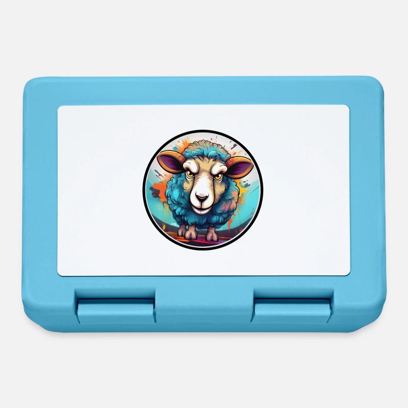 Angry Sheep Graffiti - Lunchbox - sapphire blue