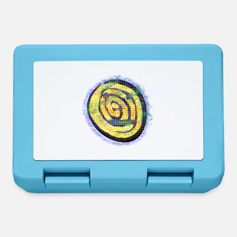 Yellow creative spiral with check pattern - Lunchbox - sapphire blue