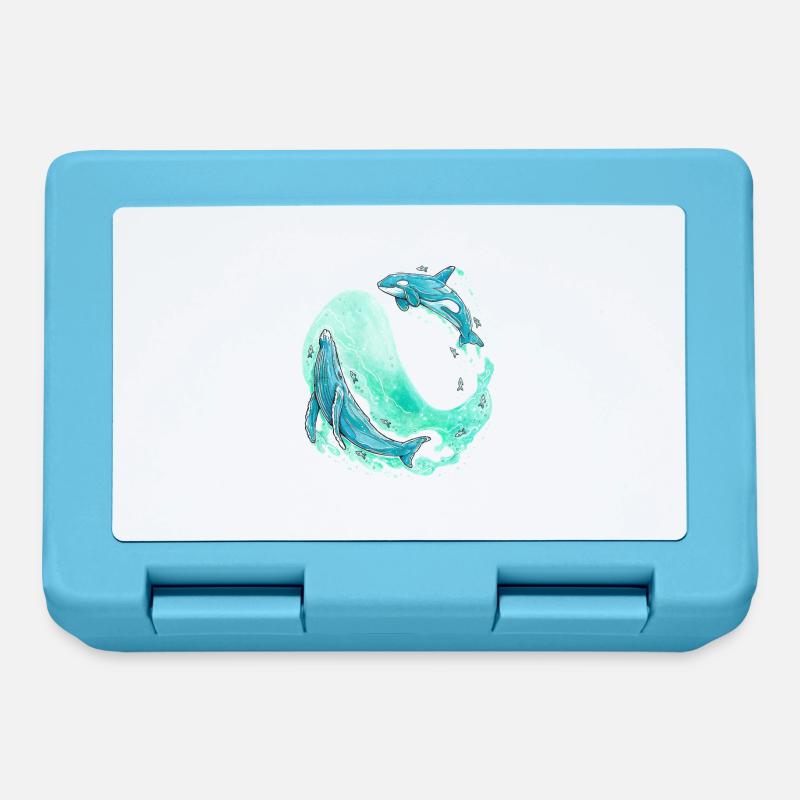 Vague de baleine - Boîte à goûter - bleu saphir
