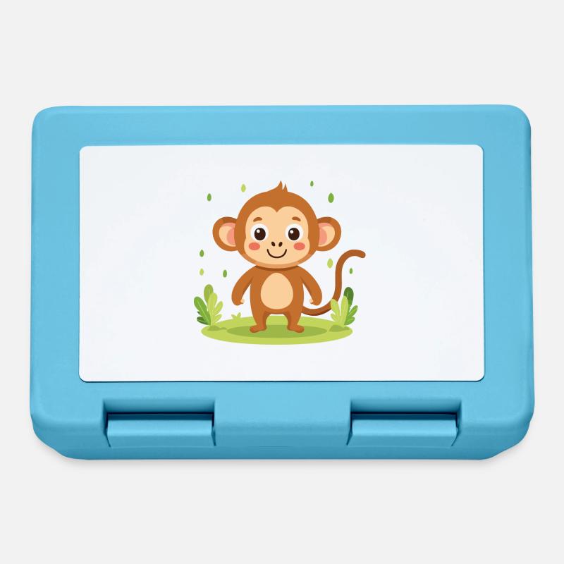 Little monkey, great joy - Lunchbox - sapphire blue