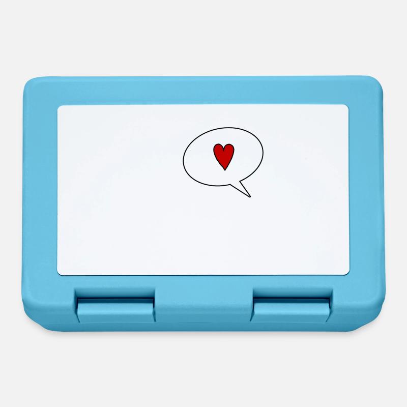 Speechbubble with Heart - Lunchbox - sapphire blue