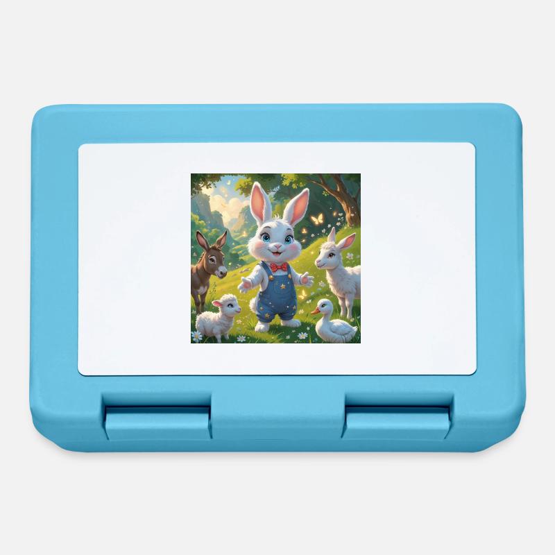 The Curious Rabbit’s Magical Meadow - Lunchbox - sapphire blue