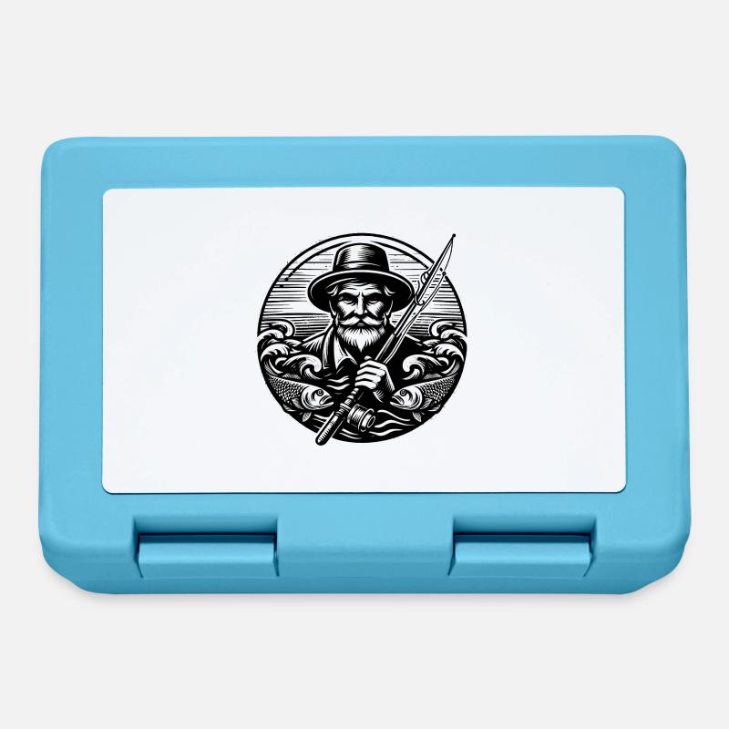 Logo du pêcheur - Boîte à goûter - bleu saphir