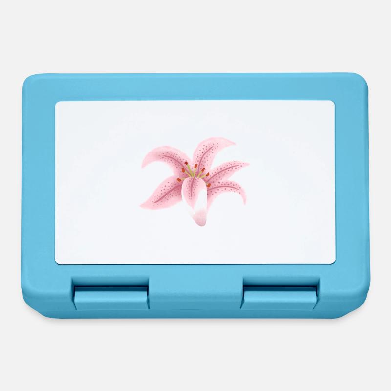 fleur de lys rose - Boîte à goûter - bleu saphir