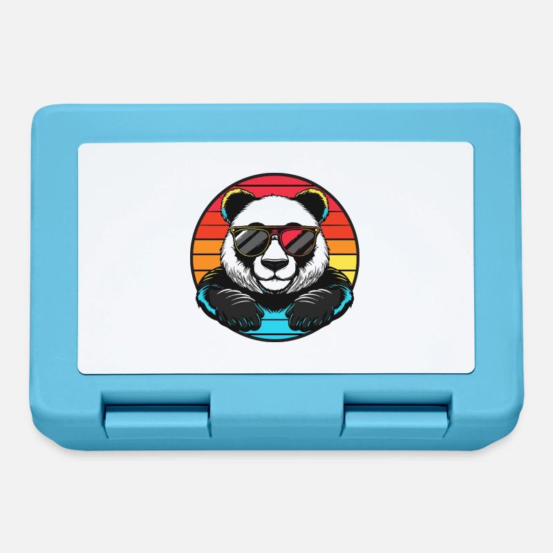 Panda Comic Cool Sommer - Brotdose - Saphirblau
