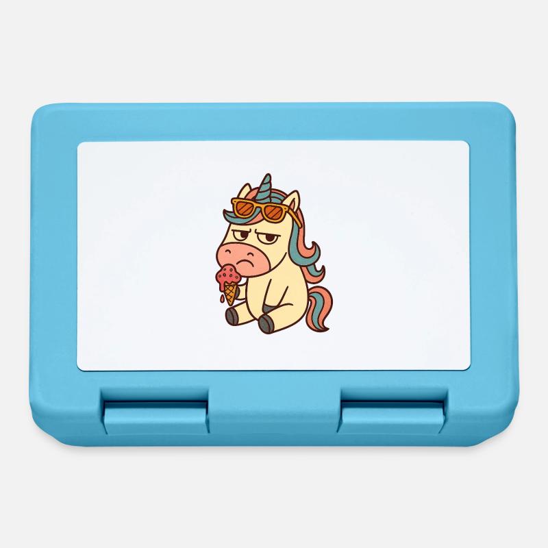 Einhorn mit Eis - Brotdose - Saphirblau