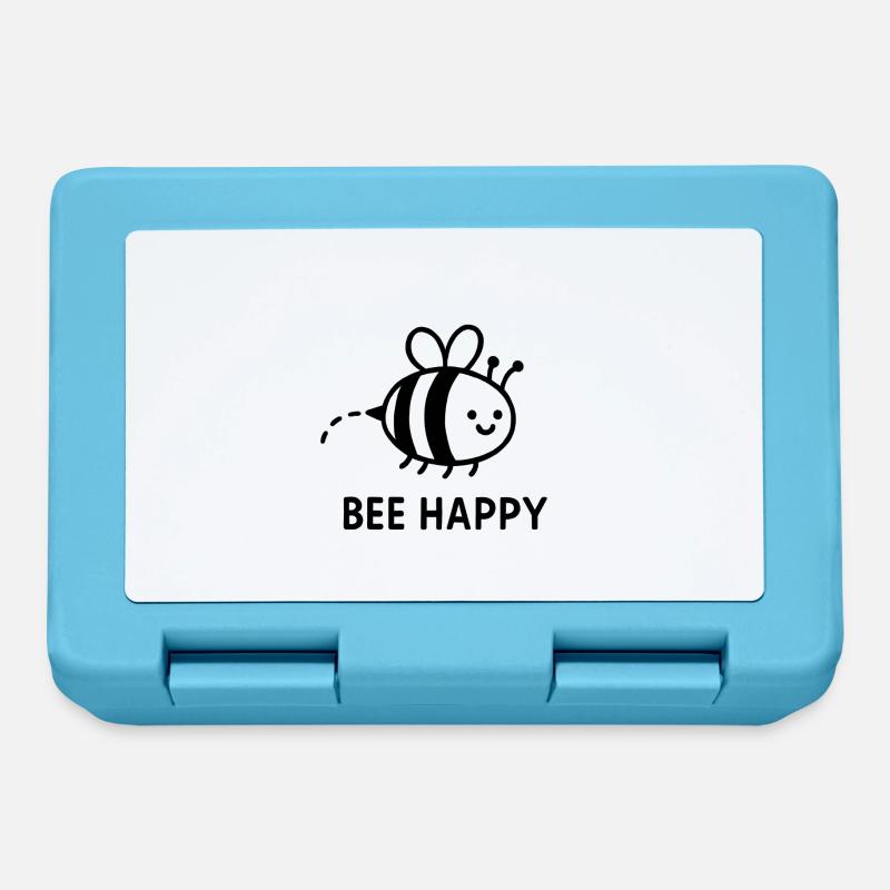 Bee Happy - Mignon Souriant - noir - Boîte à goûter - bleu saphir