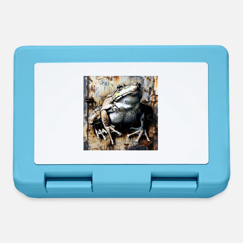 Graffiti Toad Toad Frog Rust Metal Urban - Lunchbox - sapphire blue