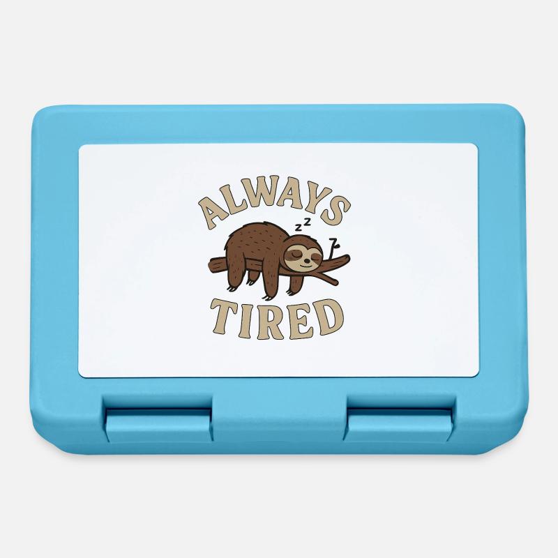 Always Tired – Sleeping Sloth on a Branch - Lunchbox - sapphire blue