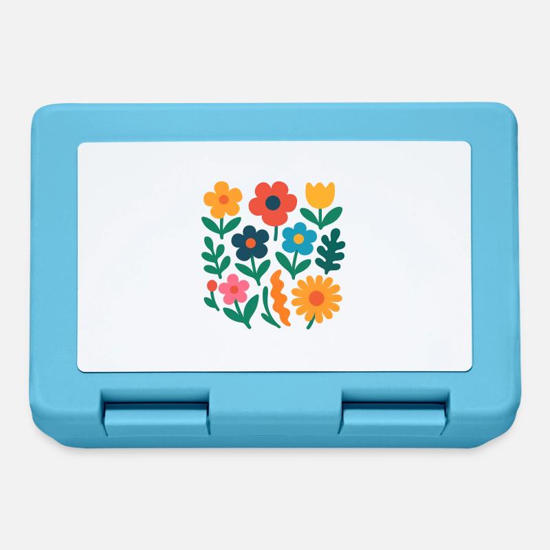 Bloody Vibes - Fleurs Flat Design - Boîte à goûter - bleu saphir