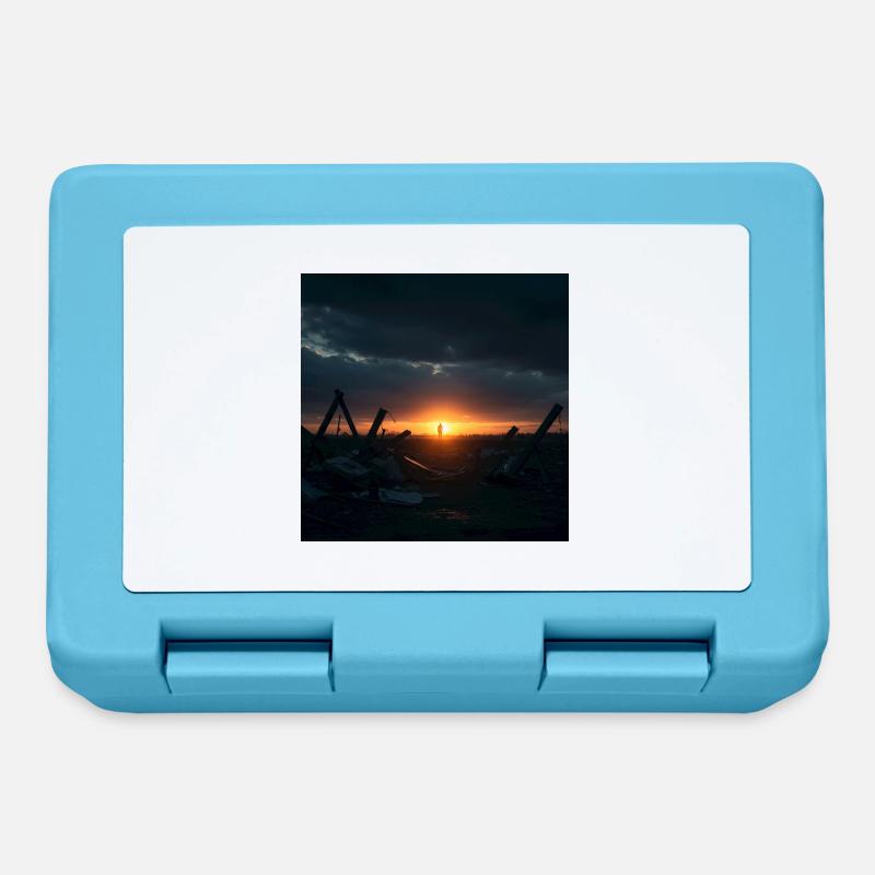 Coucher de soleil sur le lac - Boîte à goûter - bleu saphir