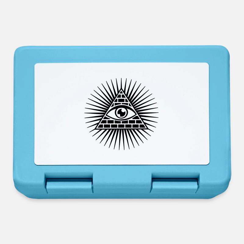 All seeing eye, god, providence, pyramid, triangle - Lunchbox - sapphire blue