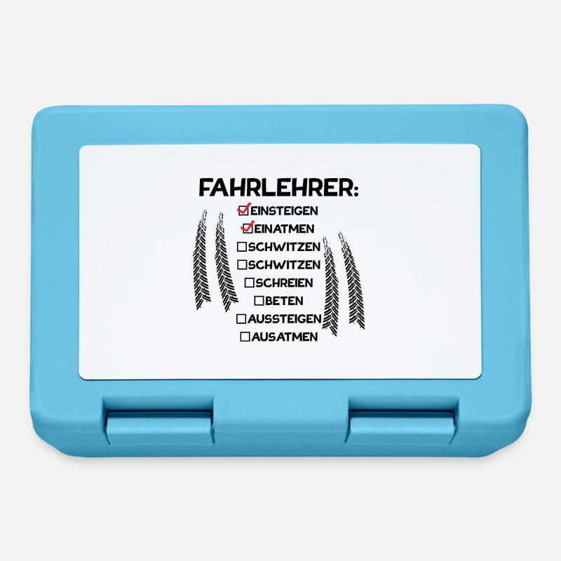 Fahrlehrer einsteigen einatmen Beruf Geschenk - Brotdose - Saphirblau