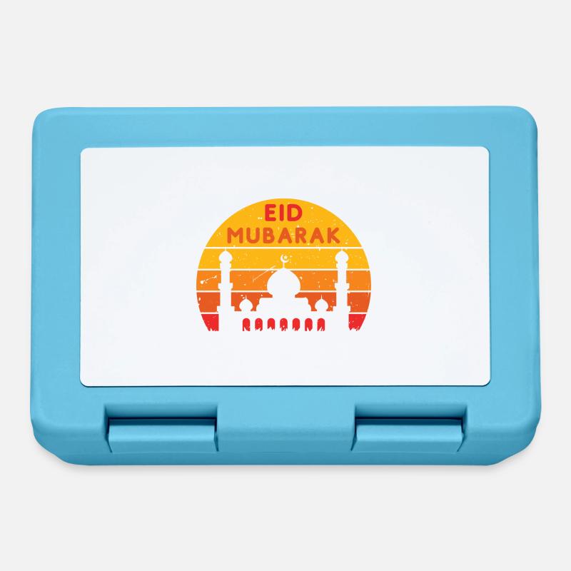 Ramadan Eid Mubarak Sunset Colors - Lunchbox - sapphire blue