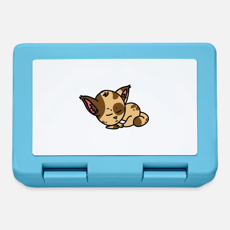 Schlafende Katze Comic Figur - Geschenkidee - Brotdose - Saphirblau