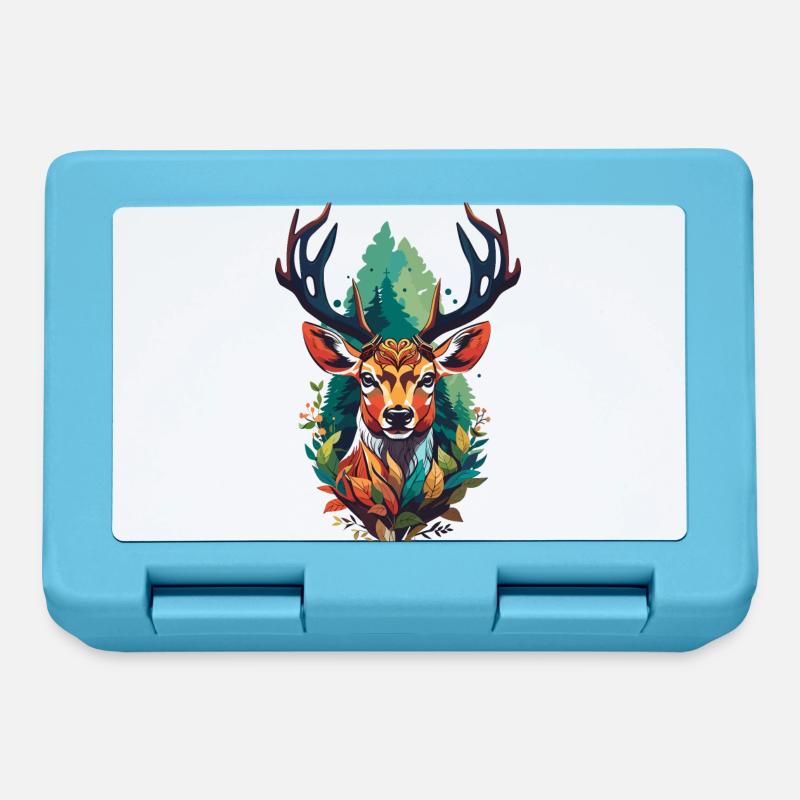 Cerf - Boîte à goûter - bleu saphir