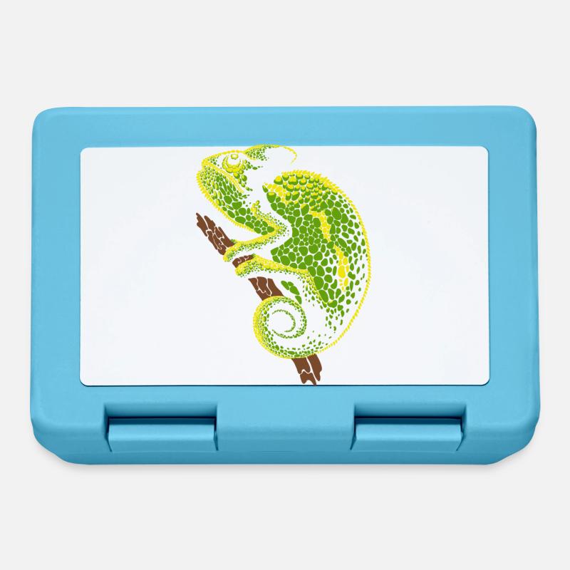 Reptile caméléon - Boîte à goûter - bleu saphir