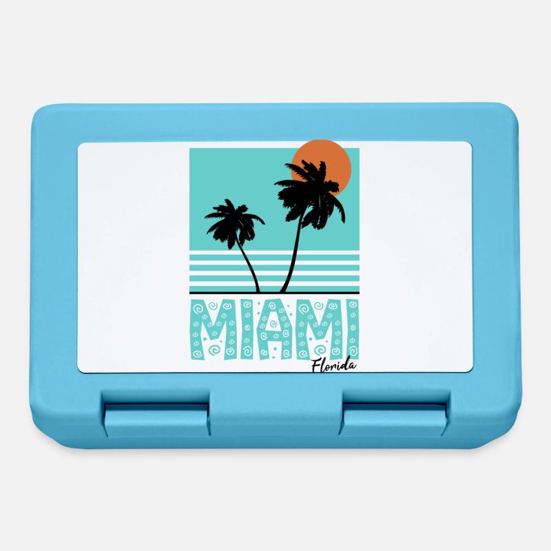Miami Florida Palmen Sonne Geschenkidee - Brotdose - Saphirblau