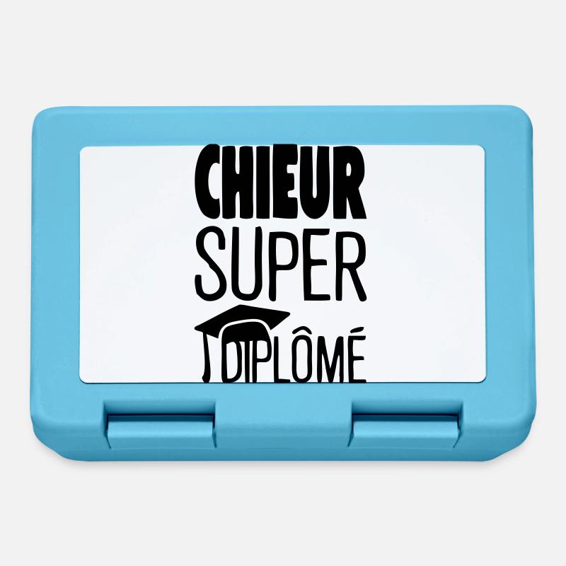 chieur super diplome citation humour chapeau - Boîte à goûter - bleu saphir