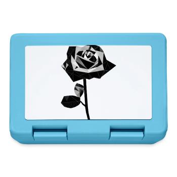 Polygone schwarze Rose - Brotdose - Saphirblau - Vorne
