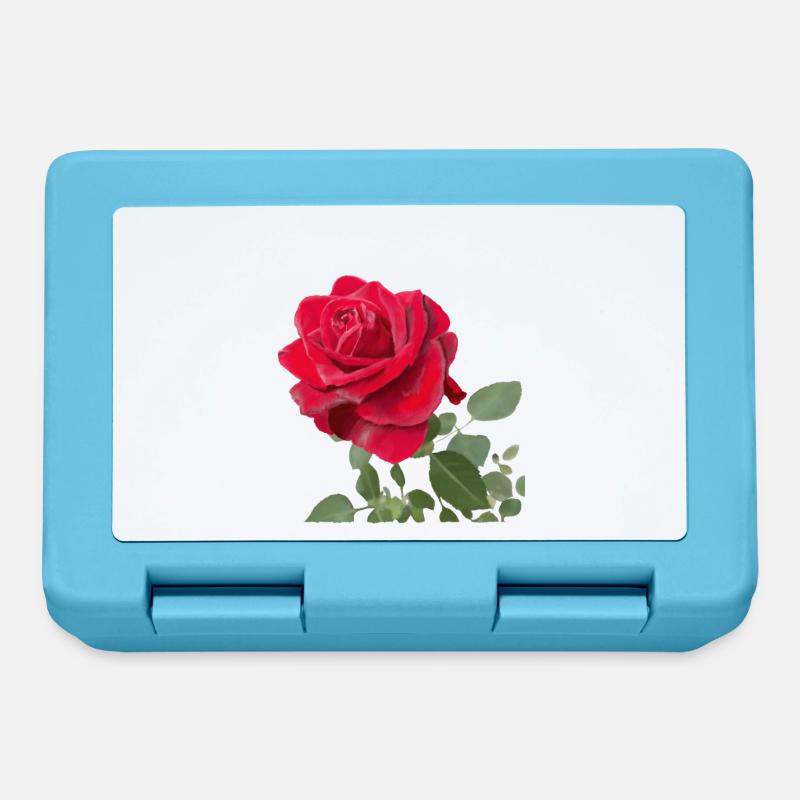 Red rose - Lunchbox - sapphire blue