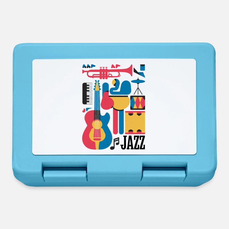 Happy Musical Notes and Instruments Illustration - Lunchbox - sapphire blue