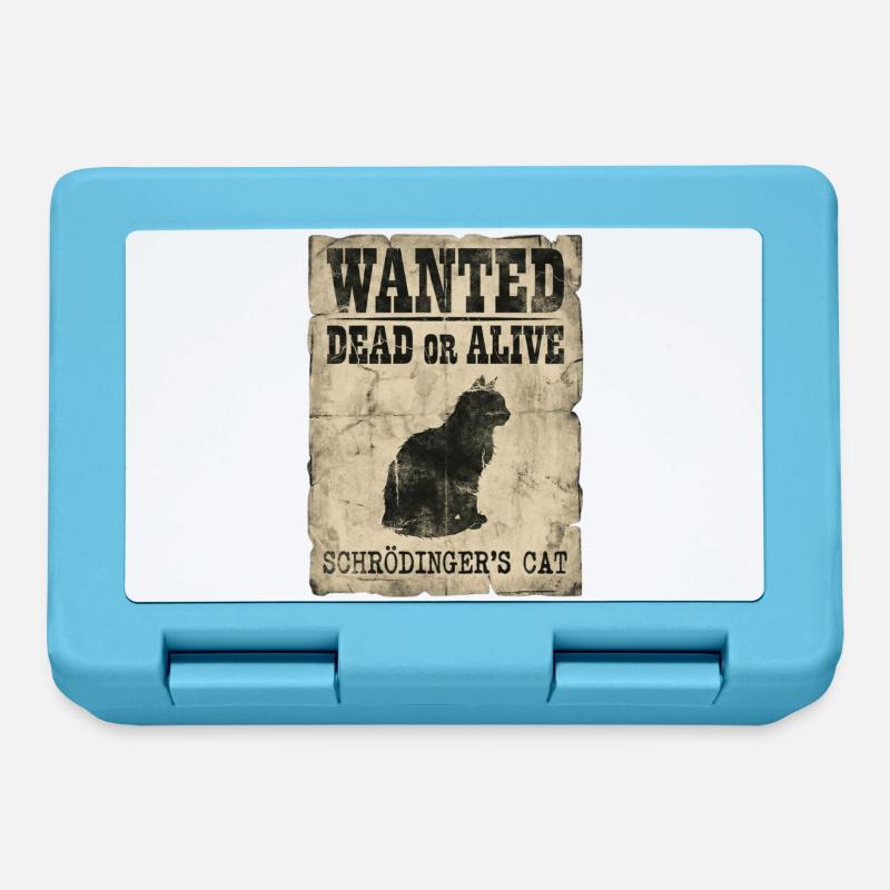 Le jeu de mots de Schrödinger’s Cat Wanted Dead Or Alive Or Alive : Physics - Boîte à goûter - bleu saphir
