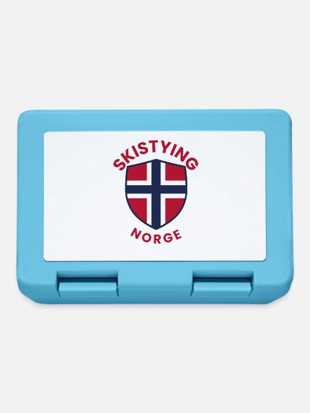 Norwegens Ski-Stil-Schild - Brotdose - Saphirblau