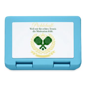 Pickleball Tennis Motivation Wappen Design - Brotdose - Saphirblau - Vorne