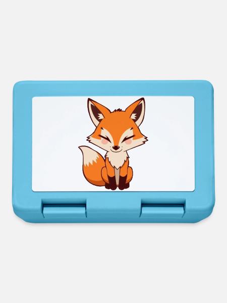 Niedlicher Fuchs Geschenk Naturliebhaber Wanderer - Brotdose - Saphirblau