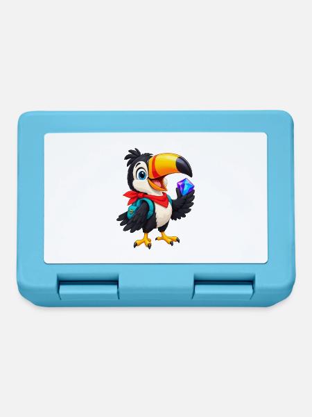 Tropischer Toucan mit Kristall - Brotdose - Saphirblau